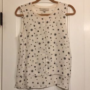 Loft Mixed Media Sleeveless Blouse. EUC. Sz Small